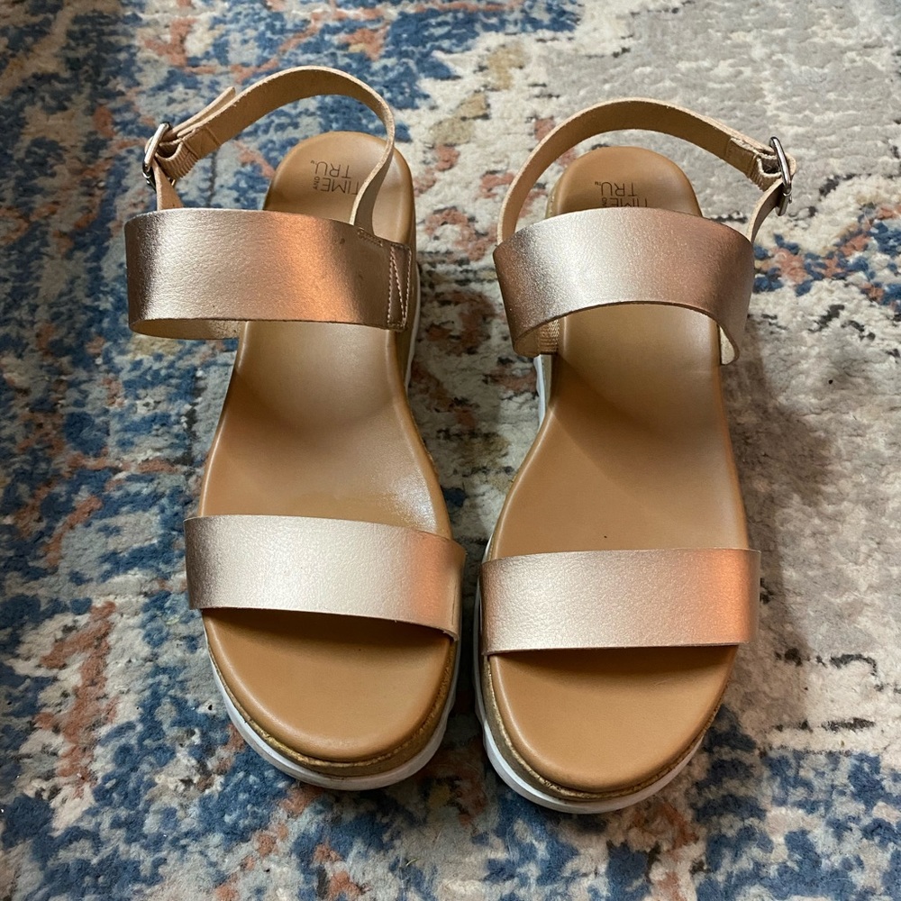 Rose gold platform sandal